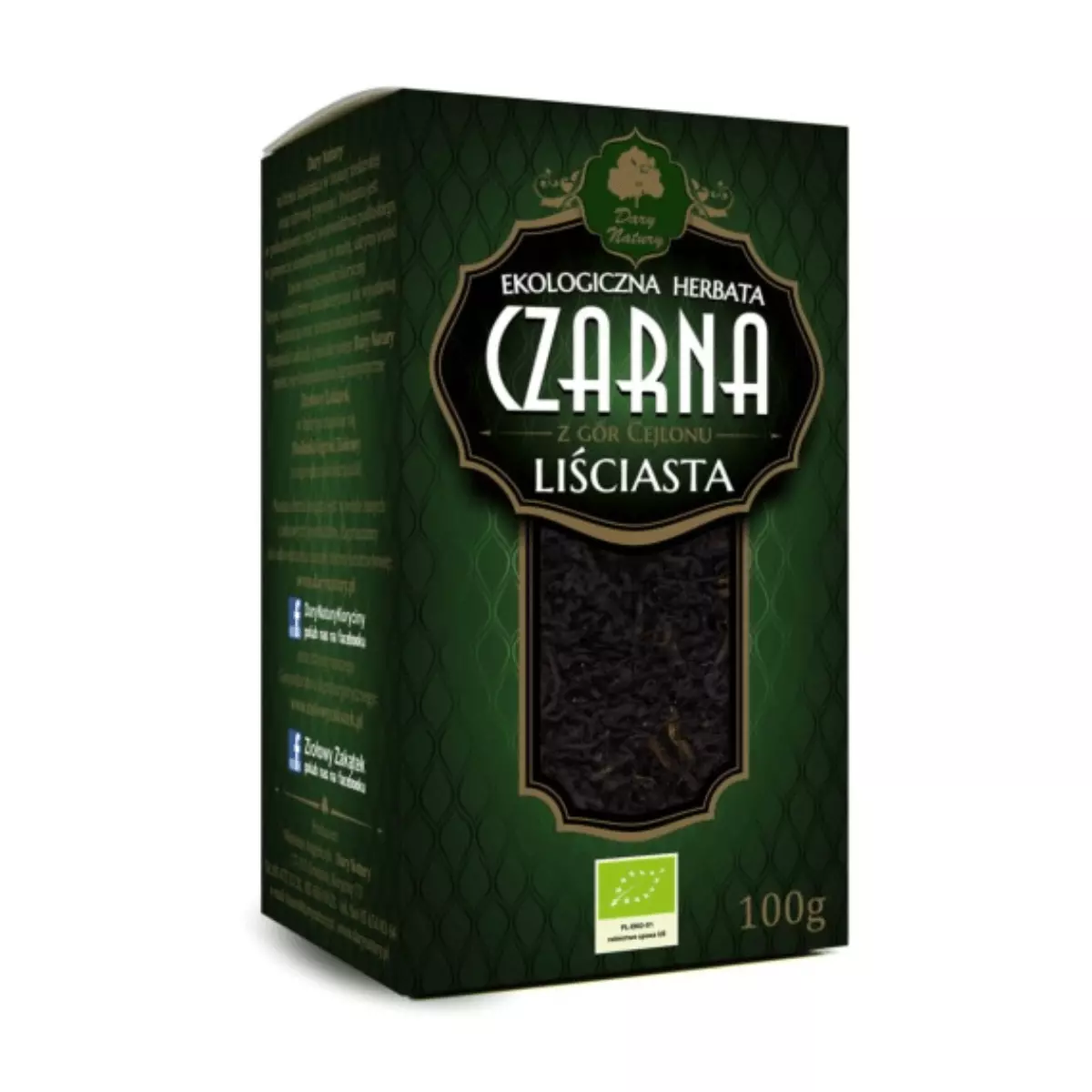 Herbata Czarna Liściasta z Gór Cejlonu EKO 100 g Dary Natury Herbata Czarna Liściasta z Gór Cejlonu EKO 100 g Dary Natury