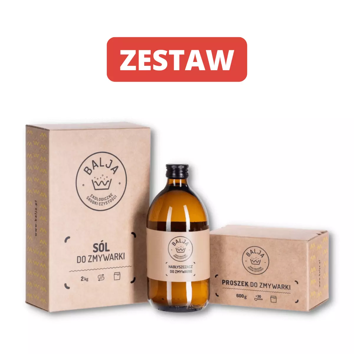 Zestaw do zmywarki Sól 2 kg + Nabłyszczacz 500 ml + Proszek 600 g Ekologiczne Biodegradowalne BALJA Zestaw do zmywarki Sól 2 kg + Nabłyszczacz 500 ml + Proszek 600 g Ekologiczne Biodegradowalne BALJA