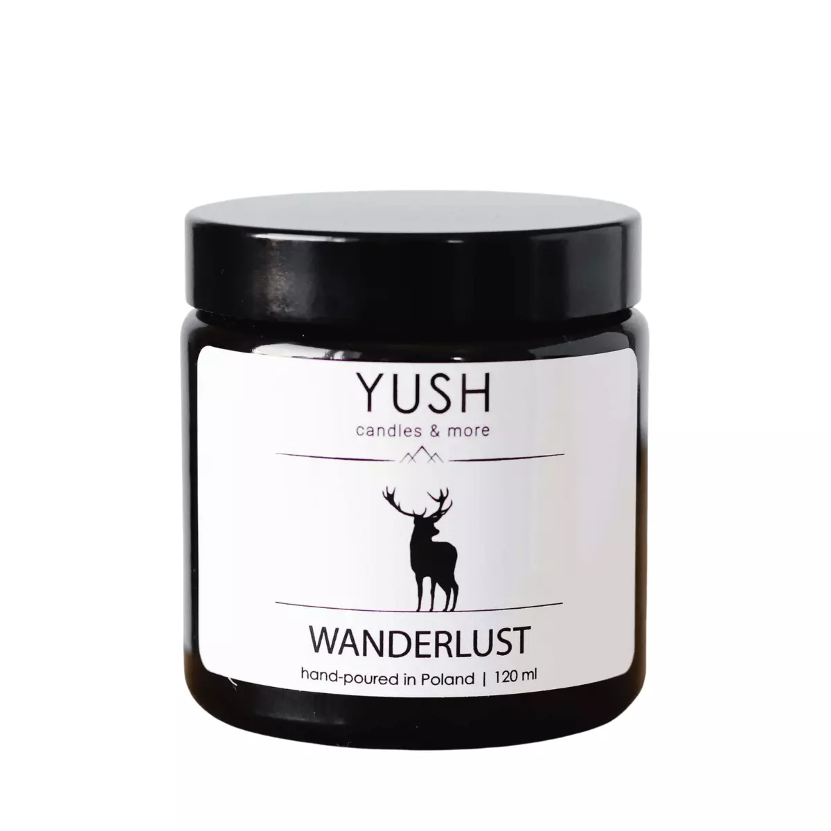 WANDERLUST Świeca Sojowa Ręcznie Robiona Wegańska 120 ml YUSH WANDERLUST Świeca Sojowa Ręcznie Robiona Wegańska 120 ml YUSH