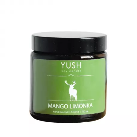 MANGO LIMONKA Świeca Sojowa Ręcznie Robiona Wegańska 120 ml YUSH