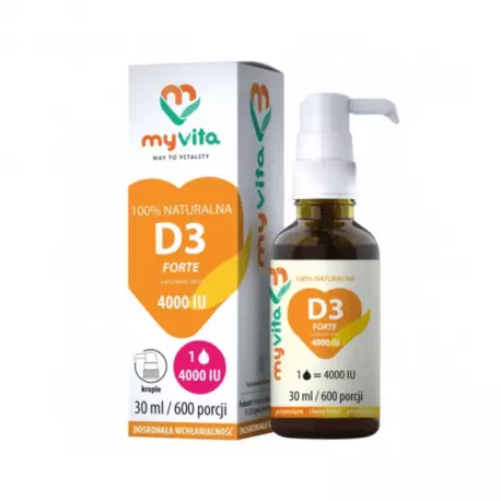 Witamina D3 FORTE 4000 IU Naturalna w płynie krople 30 ml MyVita
