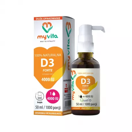 Witamina D3 FORTE 4000 IU Naturalna w płynie krople 50 ml MyVita