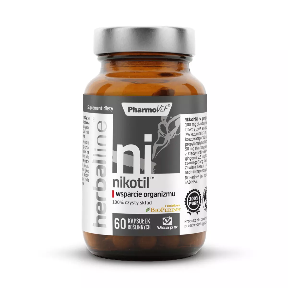 Nikotil Wsparcie Organizmu w Rezygnacji z Palenia Papierosów (60 kaps) Herballine Pharmovit Nikotil Wsparcie Organizmu w Rezygnacji z Palenia Papierosów (60 kaps) Herballine Pharmovit