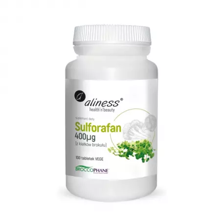 Sulforafan 400 mcg z Kiełków Brokułu BroccoPhane® Standaryzowany (100 tab) VEGE Aliness