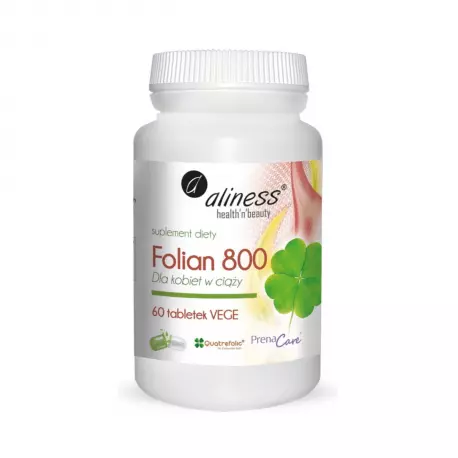 Folian dla Kobiet w Ciąży 800 mcg PrenaCare® (60 tab) VEGE Aliness