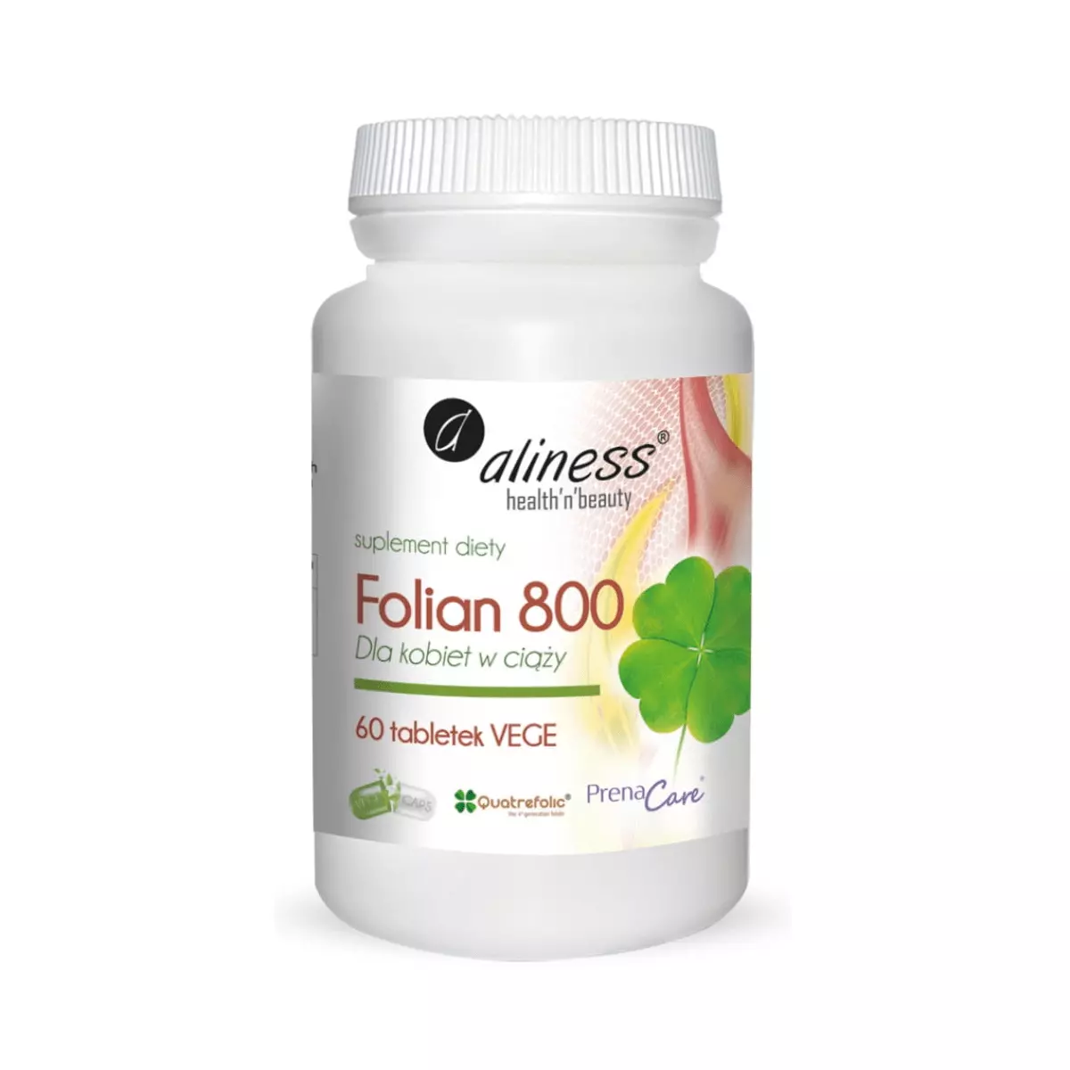 Folian dla Kobiet w Ciąży 800 mcg PrenaCare® (60 tab) VEGE Aliness Folian dla Kobiet w Ciąży 800 mcg PrenaCare® (60 tab) VEGE Aliness