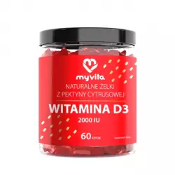 WITAMINA D3 2000 IU Naturalne Żelki z Pektyny Cytrusowej o Smaku Pomarańczowym (60 szt) MyVita