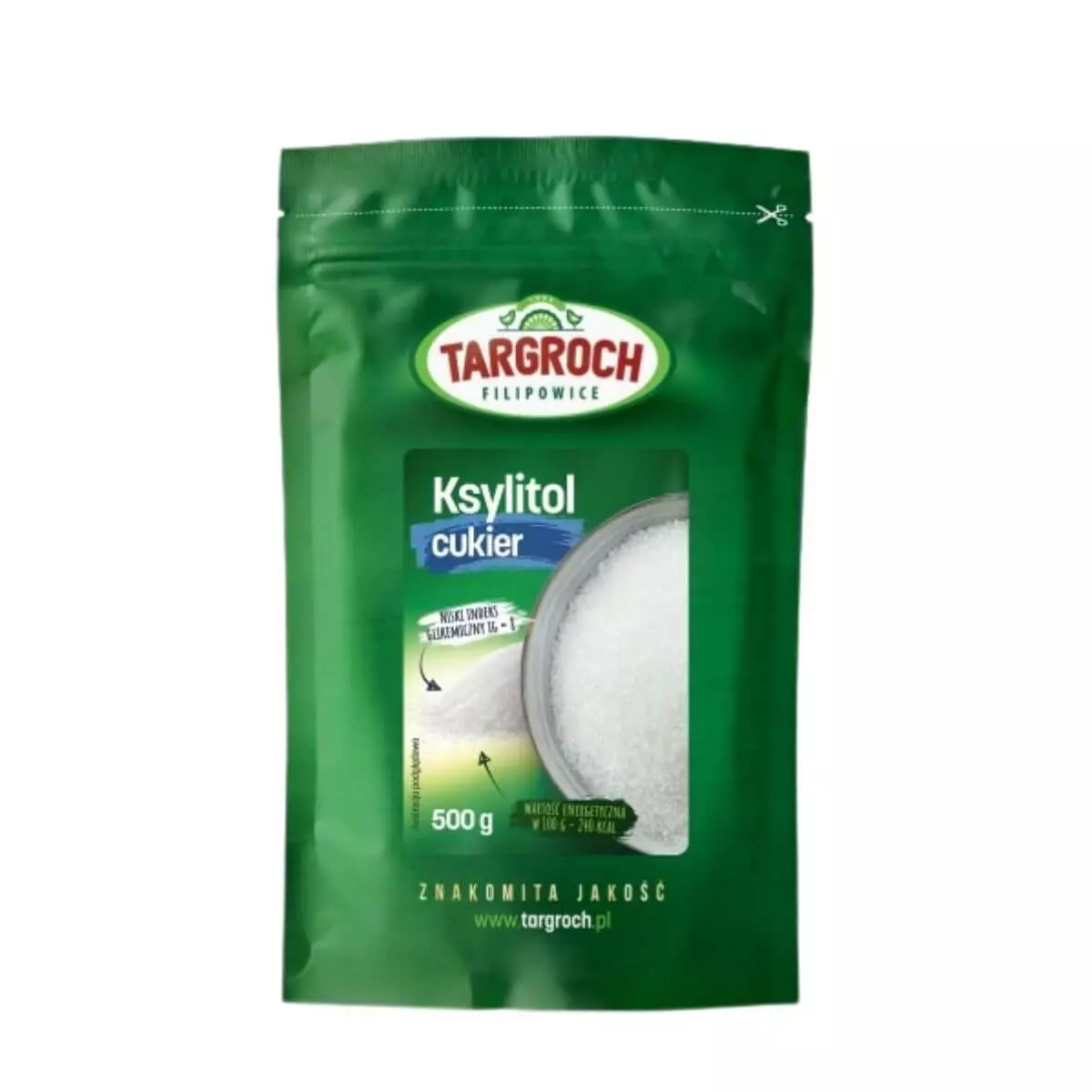 Ksylitol Cukier Naturalny Słodzik 500 g TARGROCH Ksylitol Cukier Naturalny Słodzik 500 g TARGROCH