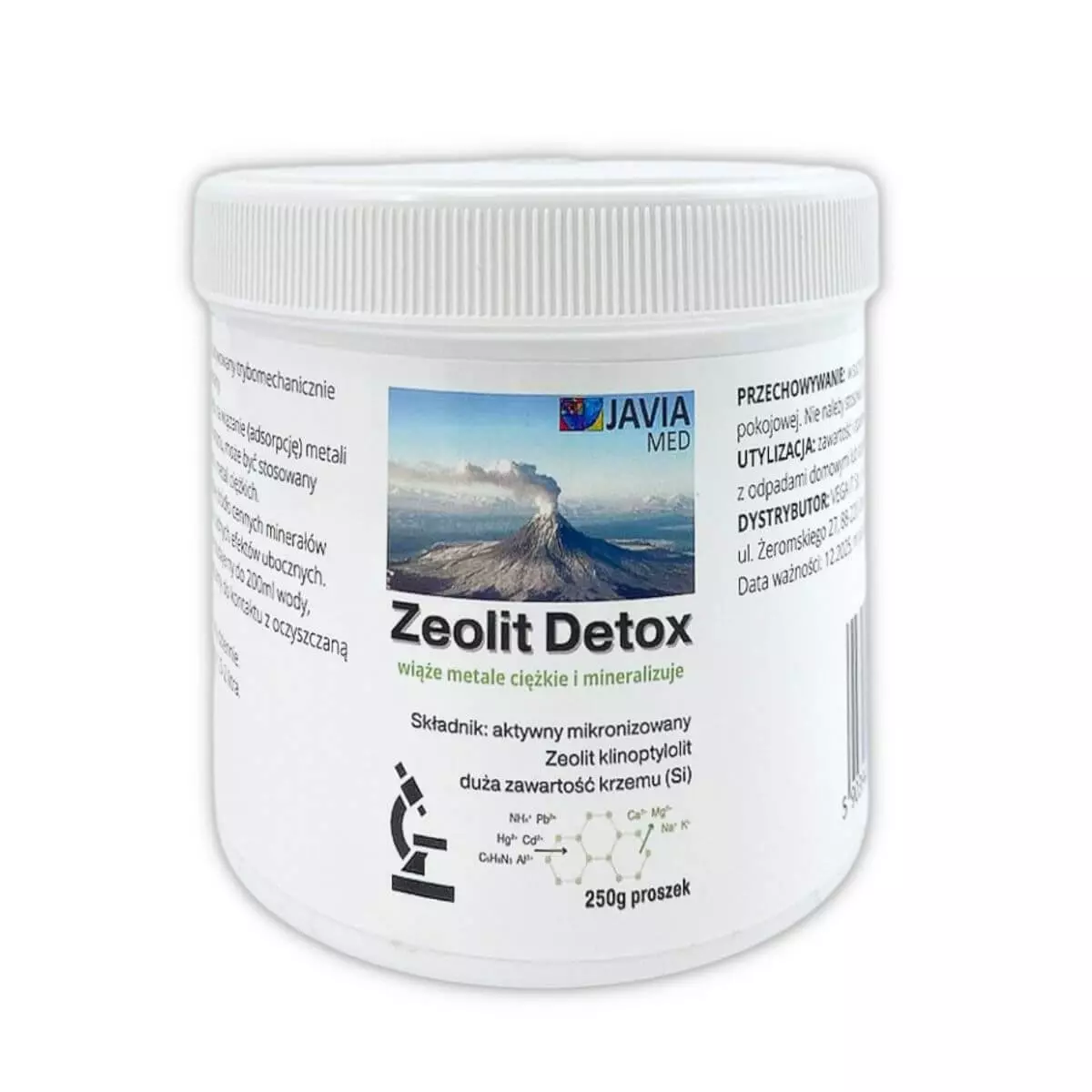 Zeolit Detox 250 g Aktywny Klinoptylolit - Oczyszczanie Organizmu z metali Ciężkich Zeolit Detox 250 g Aktywny Klinoptylolit - Oczyszczanie Organizmu z metali Ciężkich