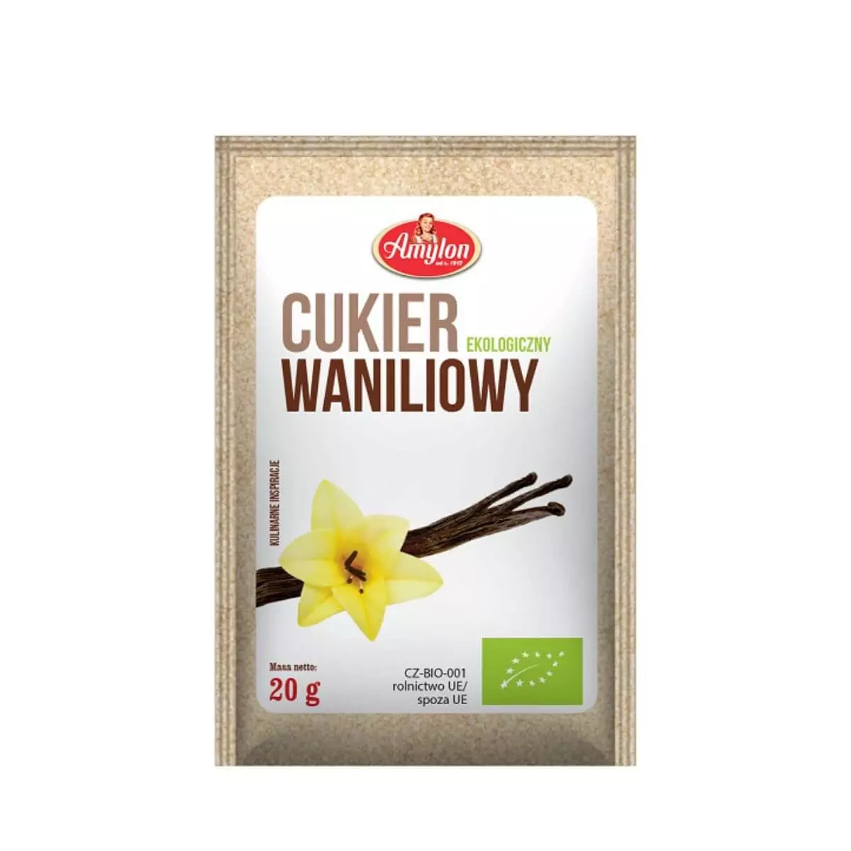Cukier Waniliowy z Dodatkami Cukier trzcinowy Ekologiczny BIO 20 g Amylon Cukier Waniliowy z Dodatkami Cukier trzcinowy Ekologiczny BIO 20 g Amylon