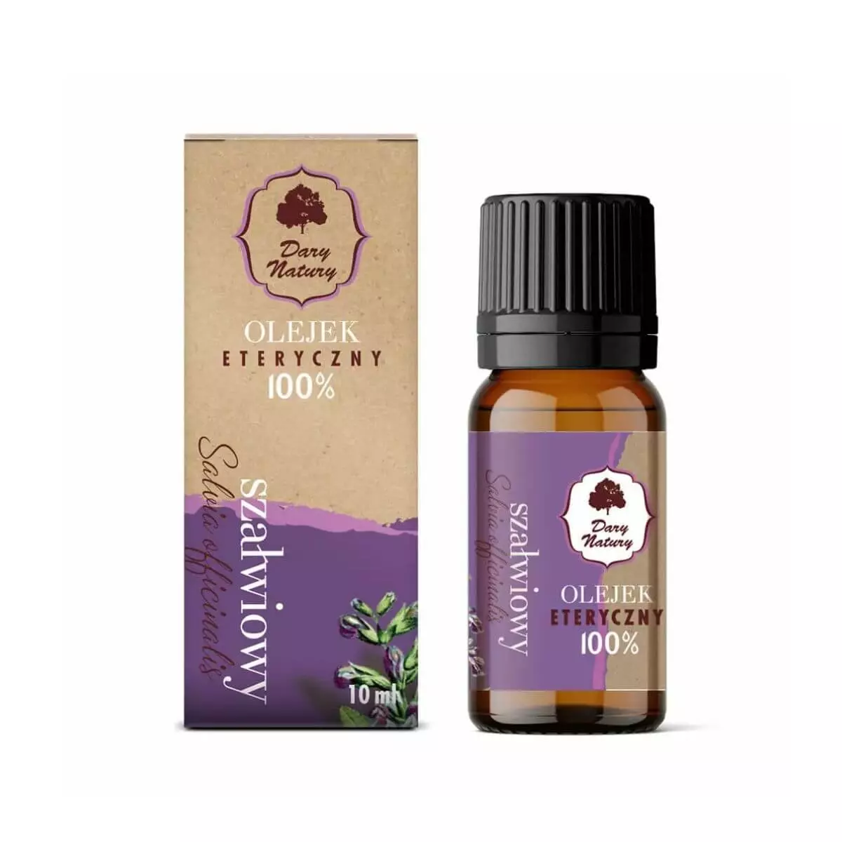 Olejek Eteryczny Szałwiowy 100% 10 ml Dary Natury Olejek Eteryczny Szałwiowy 100% 10 ml Dary Natury