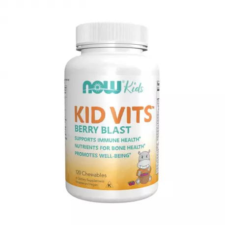 Kid Vits Berry Blast Witaminy dla Dzieci Jagodowe (120 pastylek) Now Foods