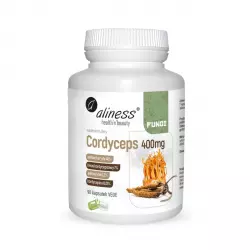 Cordyceps FUNGI Ekstrakt z Owocników Maczużnika Chińskiego 400 mg Grzyby (90 kaps) VEGE Aliness