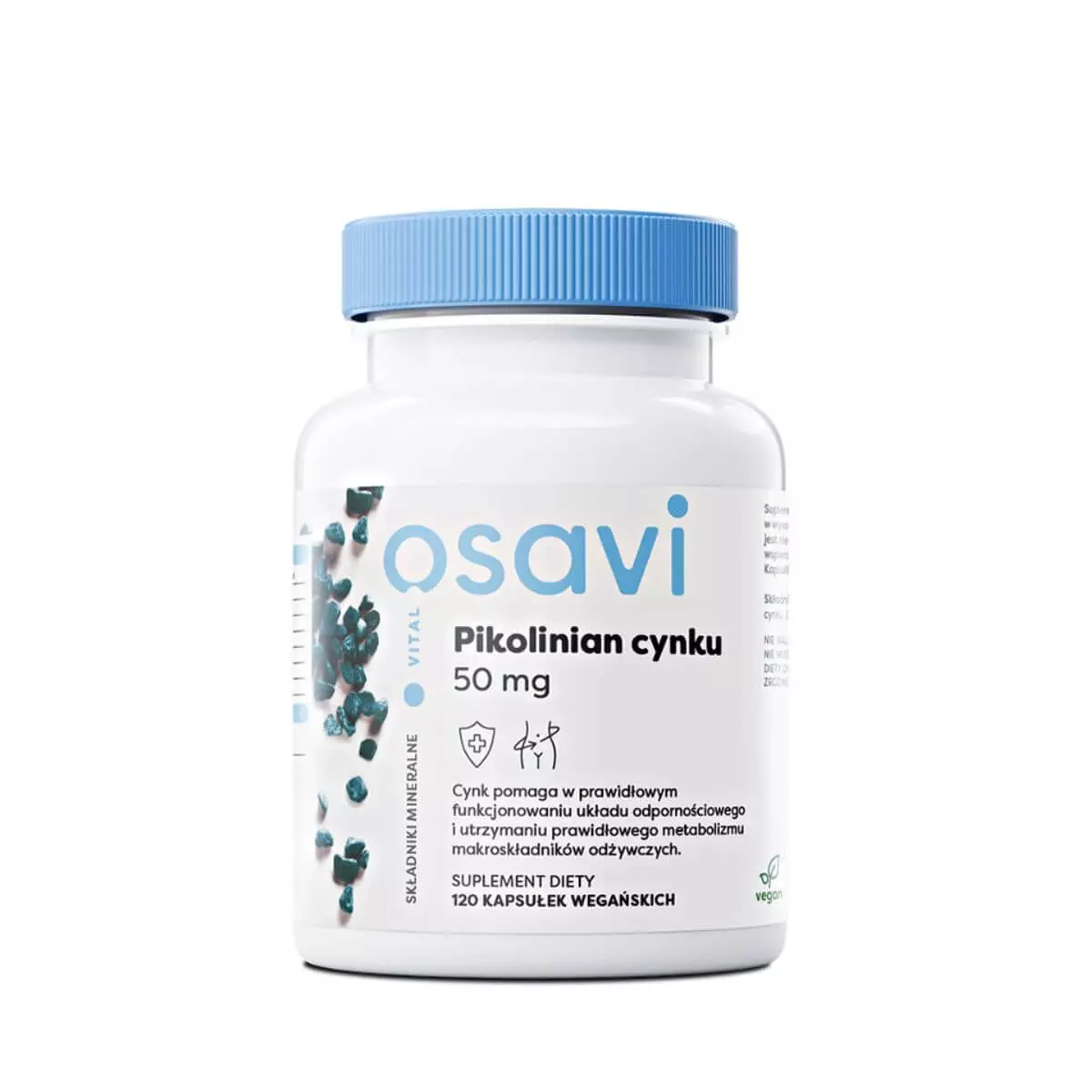 Pikolinian Cynku 50 mg Wsparcie Odporności i Metabolizmu VEGE (120 kaps) Osavi Pikolinian Cynku 50 mg Wsparcie Odporności i Metabolizmu VEGE (120 kaps) Osavi