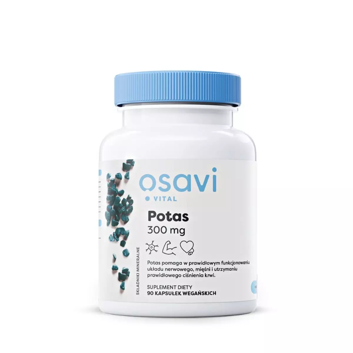 Potas 300 mg Cytrynian Potasu Wsparcie Układu Nerwowego i Mięśniowego oraz Ciśnienia Krwi VEGE (90 kaps) Osavi Potas 300 mg Cytrynian Potasu Wsparcie Układu Nerwowego i Mięśniowego oraz Ciśnienia Krwi VEGE (90 kaps) Osavi
