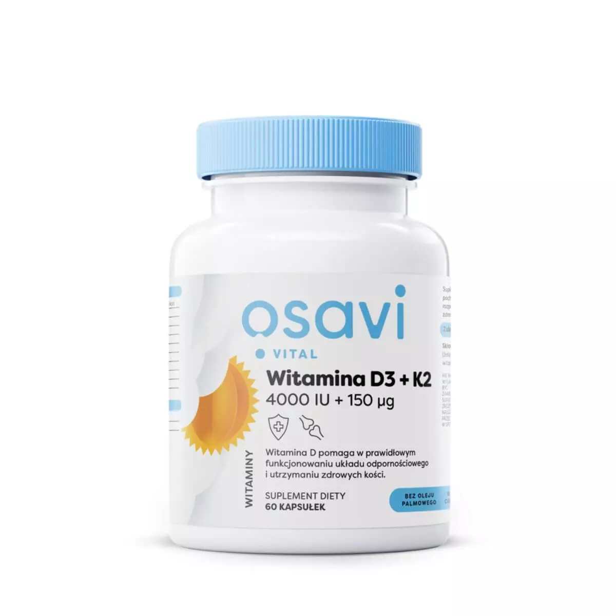 Witamina D3 4000 IU + K2 150 mcg Odporność i Zdrowe Kości (60 kaps) Osavi Witamina D3 4000 IU + K2 150 mcg Odporność i Zdrowe Kości (60 kaps) Osavi