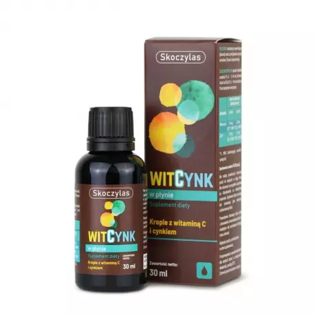 WitCynk Witamina C i Cynk w Płynie 30 ml Krople Skoczylas