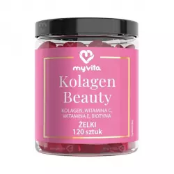 Kolagen Beauty Naturalne Żelki z Witaminą C Witaminą E i Biotyną (120 szt) MyVita