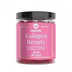 Kolagen Beauty Naturalne Żelki z Witaminą C Witaminą E i Biotyną (60 szt) MyVita