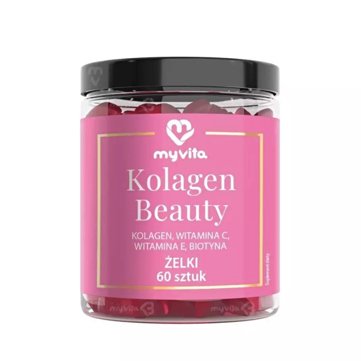 Kolagen Beauty Naturalne Żelki z Witaminą C Witaminą E i Biotyną (60 szt) MyVita Kolagen Beauty Naturalne Żelki z Witaminą C Witaminą E i Biotyną (60 szt) MyVita