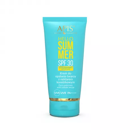HELLO SUMMER Krem Przeciwsłoneczny do Opalania Twarzy z Nektarem Komórkowym SPF 30 Wodoodporny 50 ml Apis