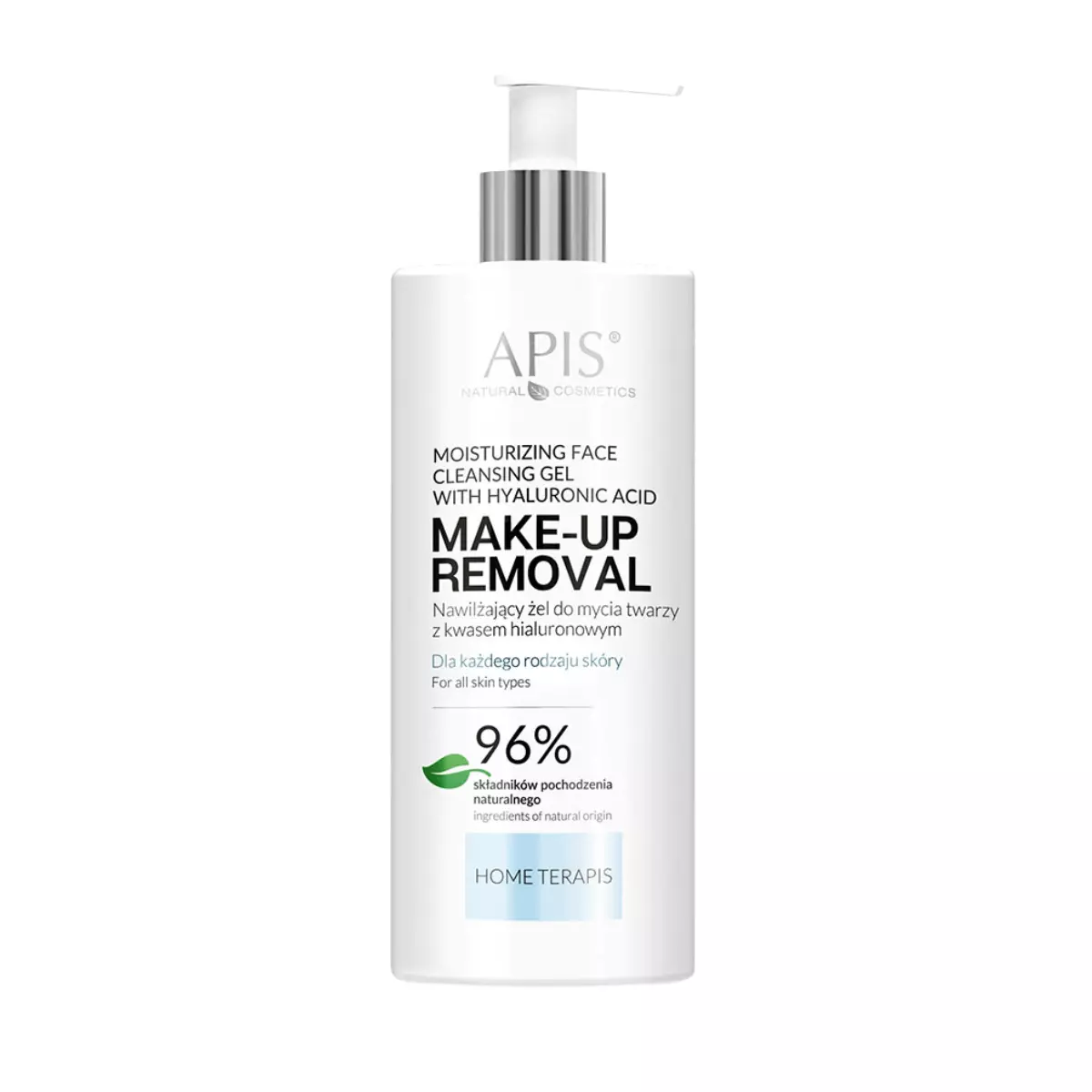 MAKE-UP REMOVAL Nawilżający Żel do Mycia Twarzy z Kwasem Hialuronowym dla Każdego Rodzaju Skóry 300 ml Apis MAKE-UP REMOVAL Nawilżający Żel do Mycia Twarzy z Kwasem Hialuronowym dla Każdego Rodzaju Skóry 300 ml Apis