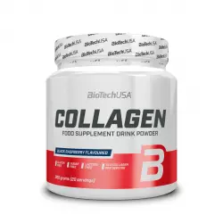 COLLAGEN Kolagen Kwas Hialuronowy Witamina C i E w Proszku - Czarna Malina Bez Cukru Bez Glutenu 300 g BioTechUSA