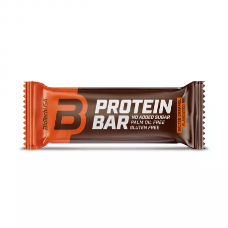 PROTEIN BAR Baton Białkowy z Polewą o Smaku Słonego Karmelu Niska zawartość cukru Bez Glutenu 70 g BioTechUSA