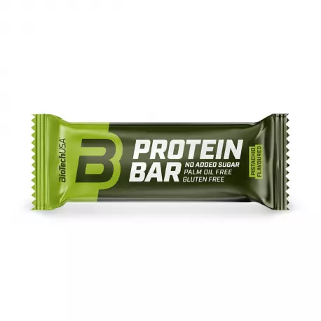 PROTEIN BAR Baton Białkowy z Polewą o Smaku Pistacjowym Niska zawartość cukru Bez Glutenu 70 g BioTechUSA