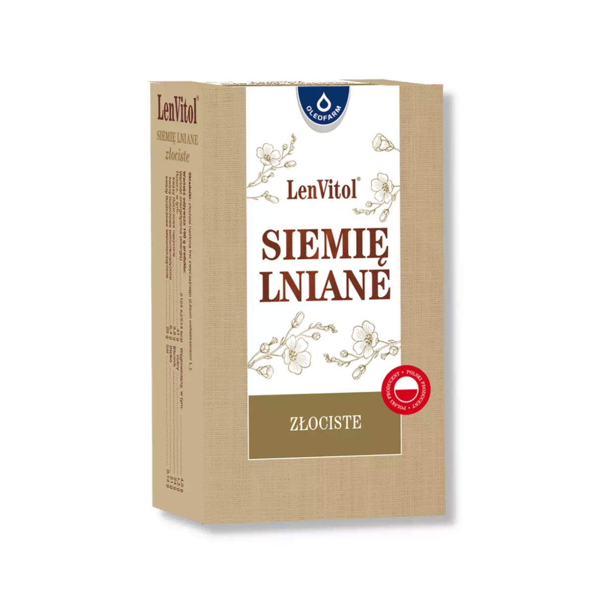 Siemię Lniane Złociste Wysoka zawartość Błonnika pokarmowego 250 g Oleofarm Siemię Lniane Złociste Wysoka zawartość Błonnika pokarmowego 250 g Oleofarm