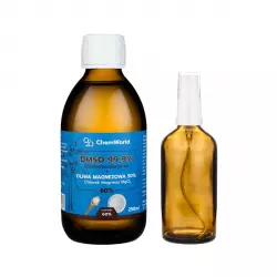 Zestaw DMSO 99,9% z Magnezem (chlorek) Roztwór 60% 250 ml + Butelka szklana z Atomizerem 100 ml ChemWorld