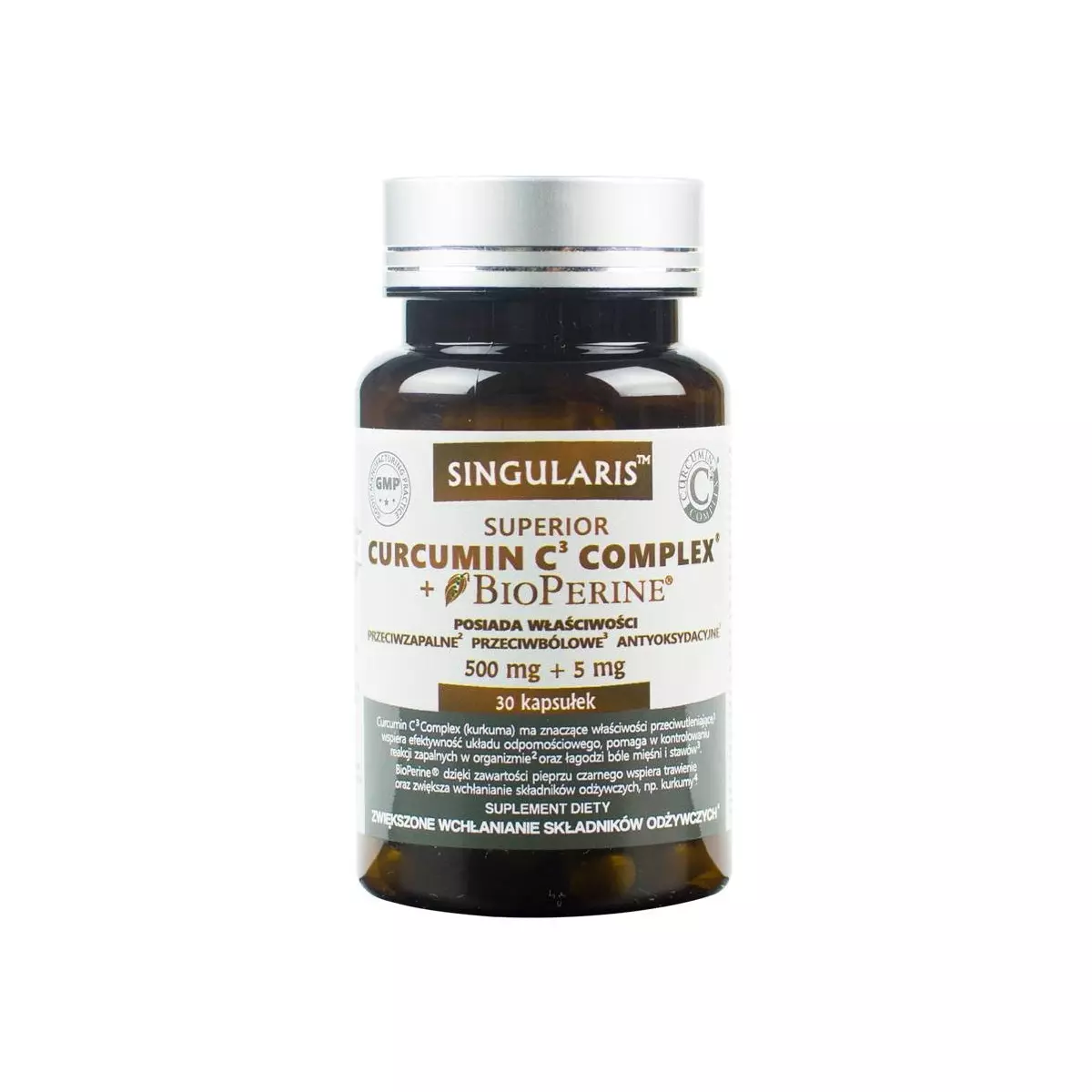 Curcumin C3 Complex Bioperine (30kaps) Kurkumina Piperyna SINGULARIS Curcumin C3 Complex Bioperine (30kaps) Kurkumina Piperyna SINGULARIS