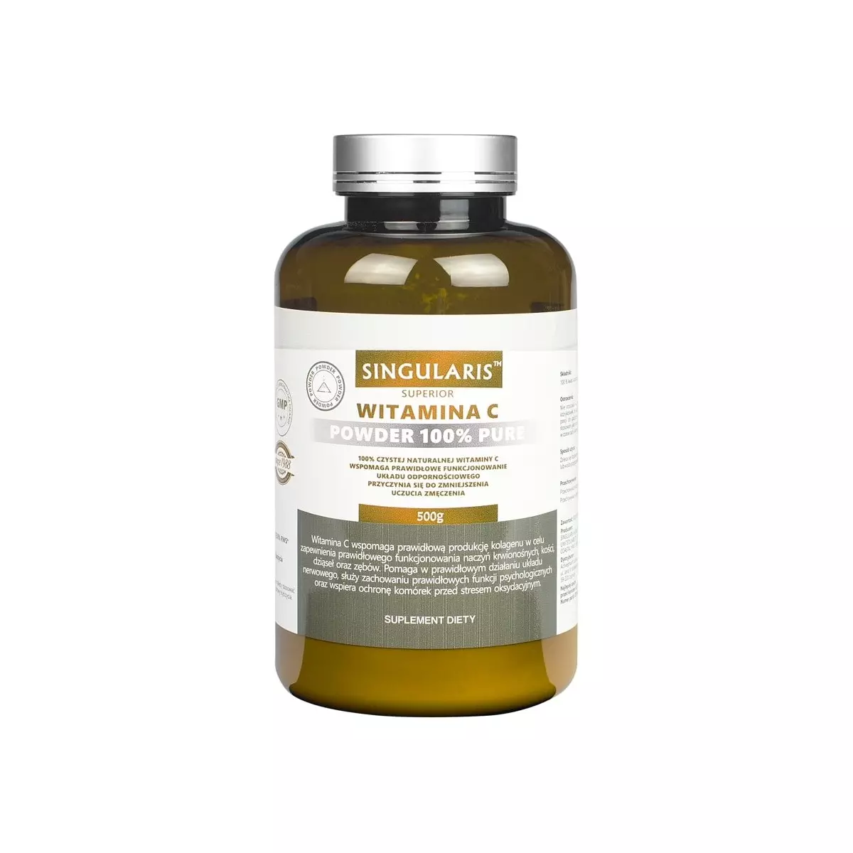 Witamina C 100% Czysta 500g Kwas L-Askorbinowy SINGULARIS Witamina C 100% Czysta 500g Kwas L-Askorbinowy SINGULARIS