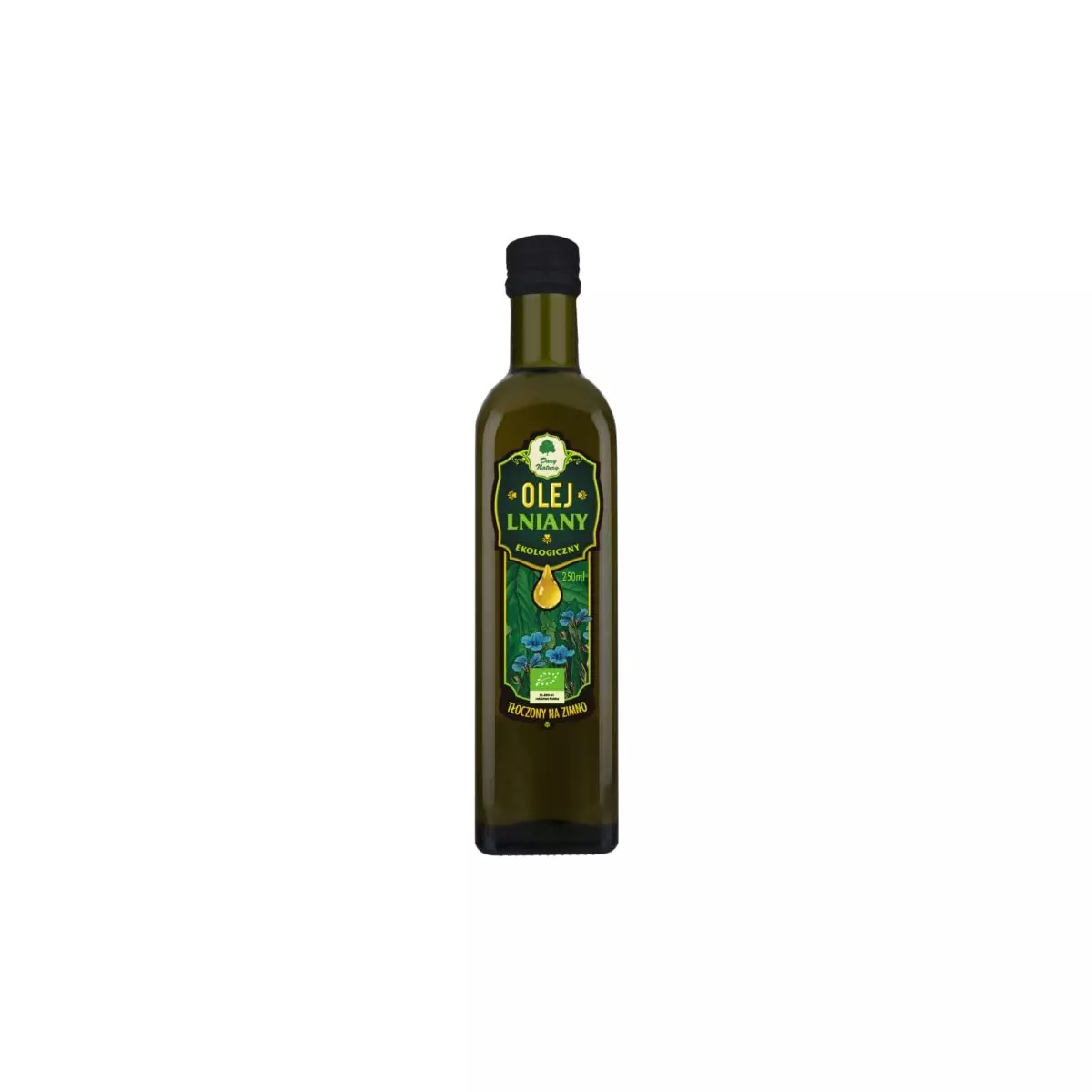 Olej Lniany EKO 250ml (Tłoczony na zimno) Dary Natury Olej Lniany EKO 250ml (Tłoczony na zimno) Dary Natury