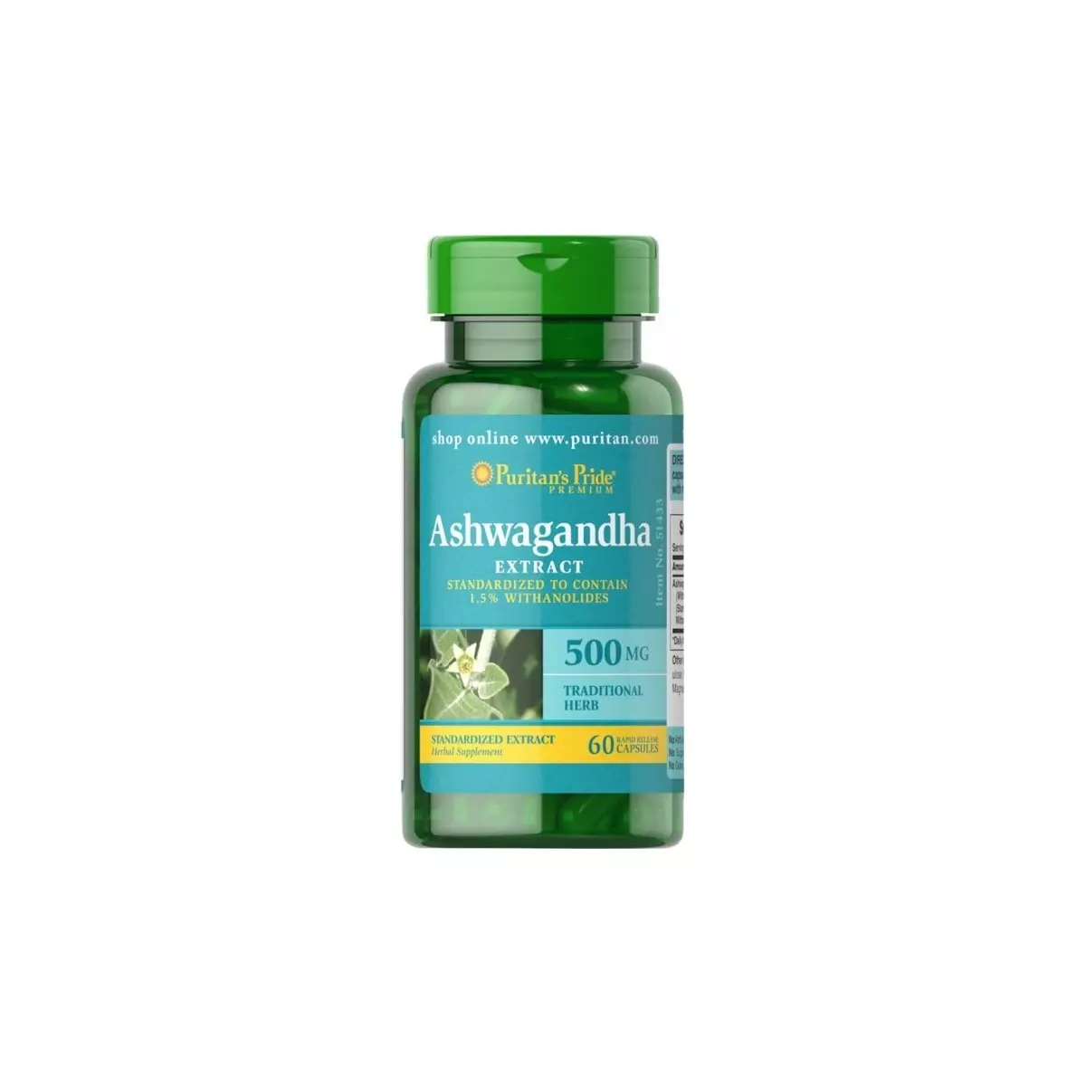 Ashwagandha 500mg (60kaps) Stres PURITANS PRIDE Ashwagandha 500mg (60kaps) Stres PURITANS PRIDE