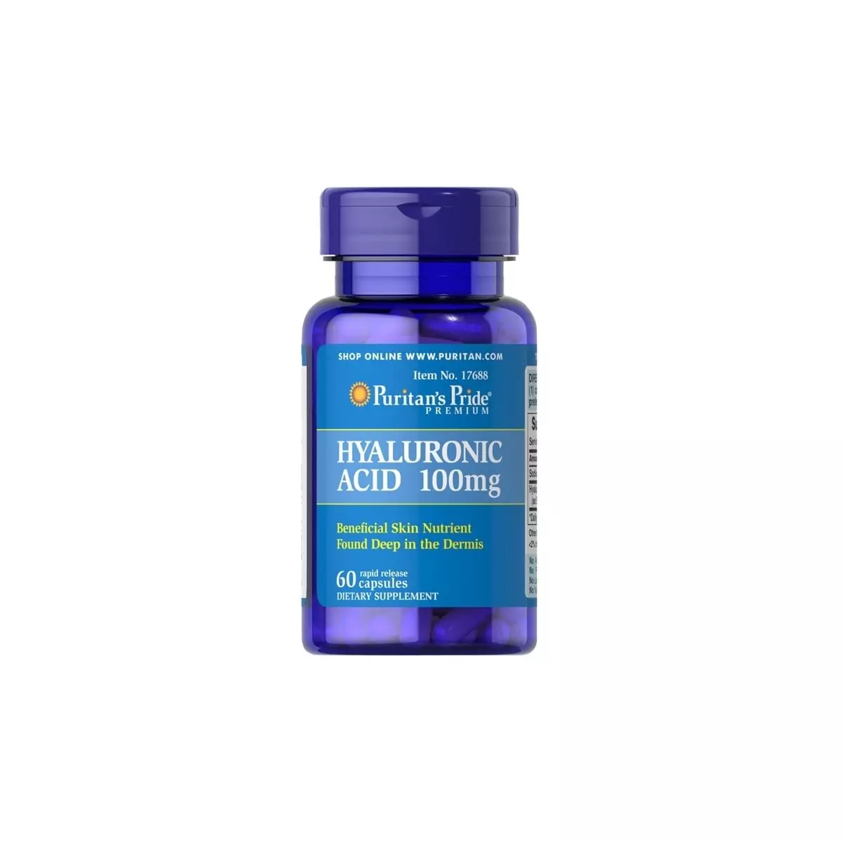 Kwas Hialuronowy 100mg (60kaps) Hialuronian sodu PURITAN'S PRIDE Kwas Hialuronowy 100mg (60kaps) Hialuronian sodu PURITAN'S PRIDE