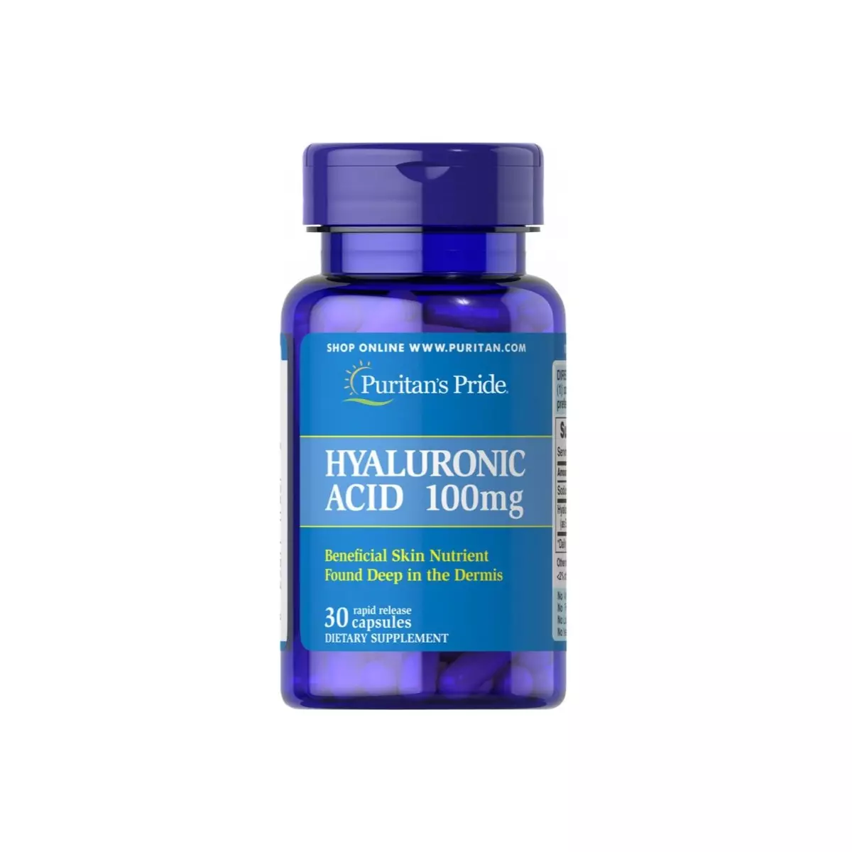 Kwas Hialuronowy 100mg (30kaps) Hialuronian sodu PURITAN'S PRIDE Kwas Hialuronowy 100mg (30kaps) Hialuronian sodu PURITAN'S PRIDE