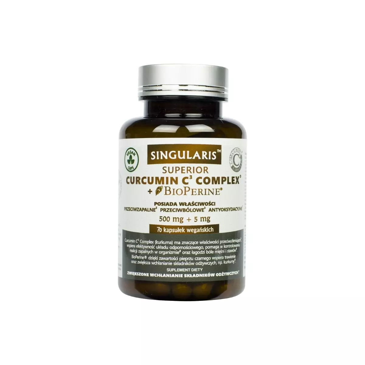 Curcumin C3 Complex Bioperine (70kaps) Kurkumina Piperyna SINGULARIS Curcumin C3 Complex Bioperine (70kaps) Kurkumina Piperyna SINGULARIS