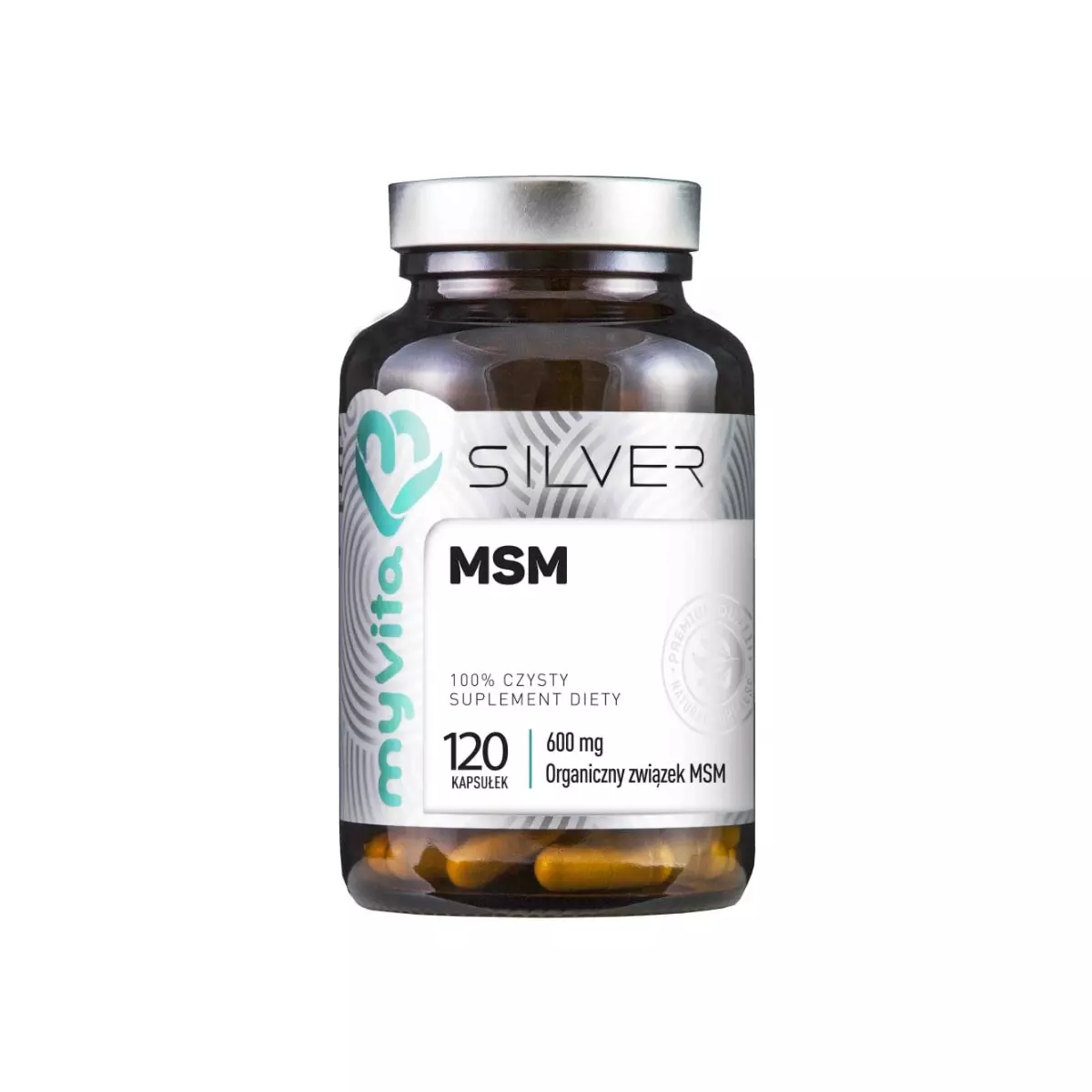 MSM Metylosulfonylometan Siarka organiczna 600 mg (120 kaps) Silver Myvita MSM Metylosulfonylometan Siarka organiczna 600 mg (120 kaps) Silver Myvita