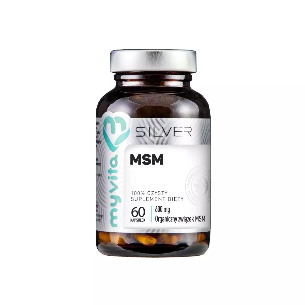 MSM Metylosulfonylometan Siarka organiczna 600 mg (60 kaps) Silver Myvita MSM Metylosulfonylometan Siarka organiczna 600 mg (60 kaps) Silver Myvita