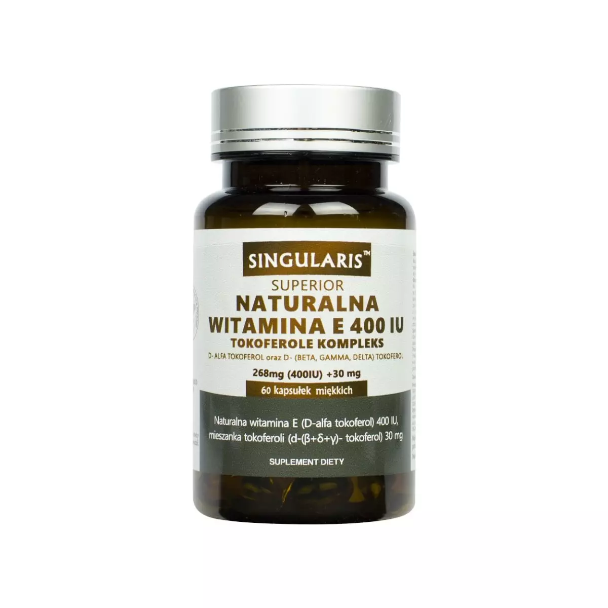 WITAMINA E 400IU Tokoferole Naturalna (60kaps) SINGULARIS WITAMINA E 400IU Tokoferole Naturalna (60kaps) SINGULARIS
