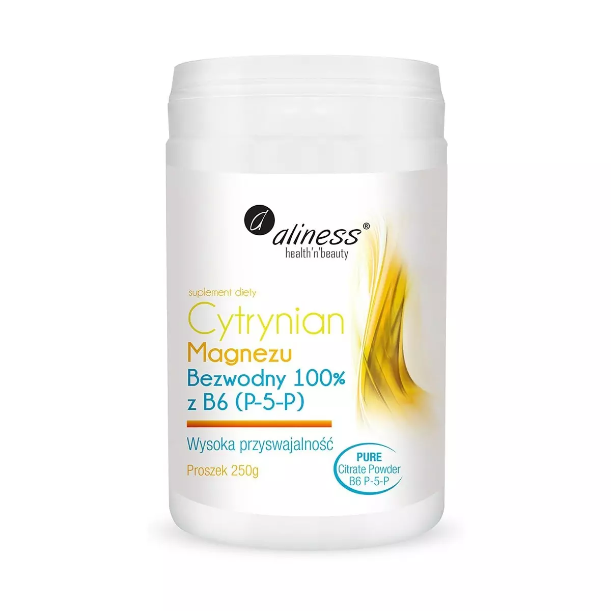 Cytrynian Magnezu Bezwodny 100% 125mg z B6 250g ALINESS Cytrynian Magnezu Bezwodny 100% 125mg z B6 250g ALINESS