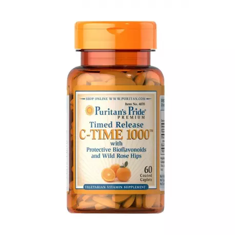 Witamina C-TIME 1000 mg Powolne uwalnianie Dzika Róża (60 tab) Puritan's Pride