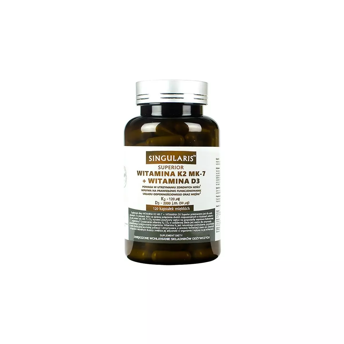 Witamina K2 MK-7 + D3 Superior (120kaps) SINGULARIS Witamina K2 MK-7 + D3 Superior (120kaps) SINGULARIS