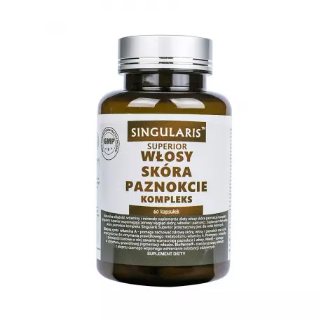 Włosy Skóra Paznokcie Kompleks Cynk Biotyna (60kaps) SINGULARIS