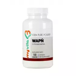Cytrynian Wapnia 100% Czysty Proszek 100 g Wapń Myvita