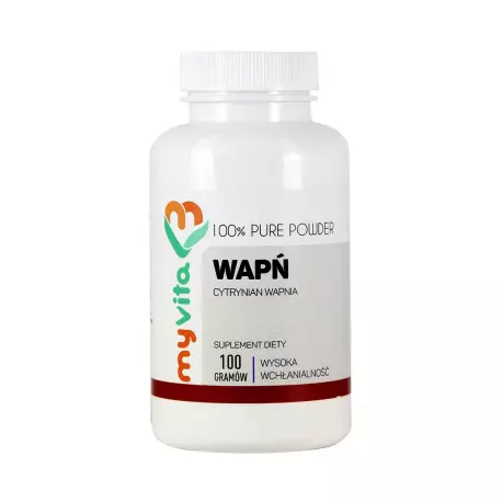 Cytrynian Wapnia 100% Czysty Proszek 100 g Wapń Myvita