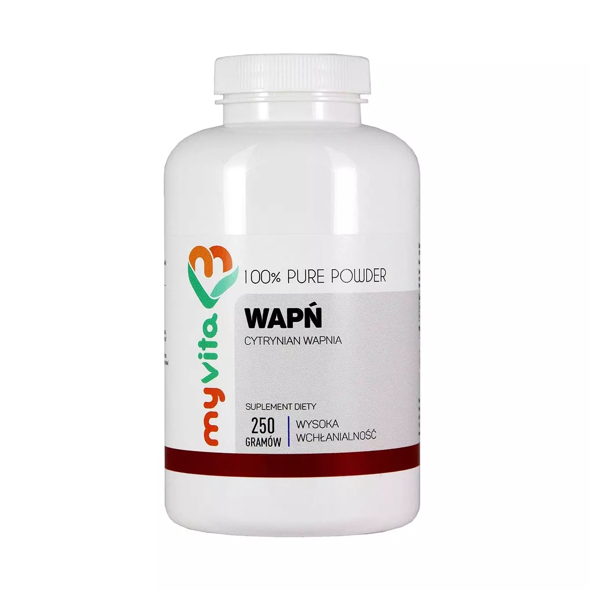 Cytrynian Wapnia 100% Czysty Proszek 250 g Wapń Myvita Cytrynian Wapnia 100% Czysty Proszek 250 g Wapń Myvita