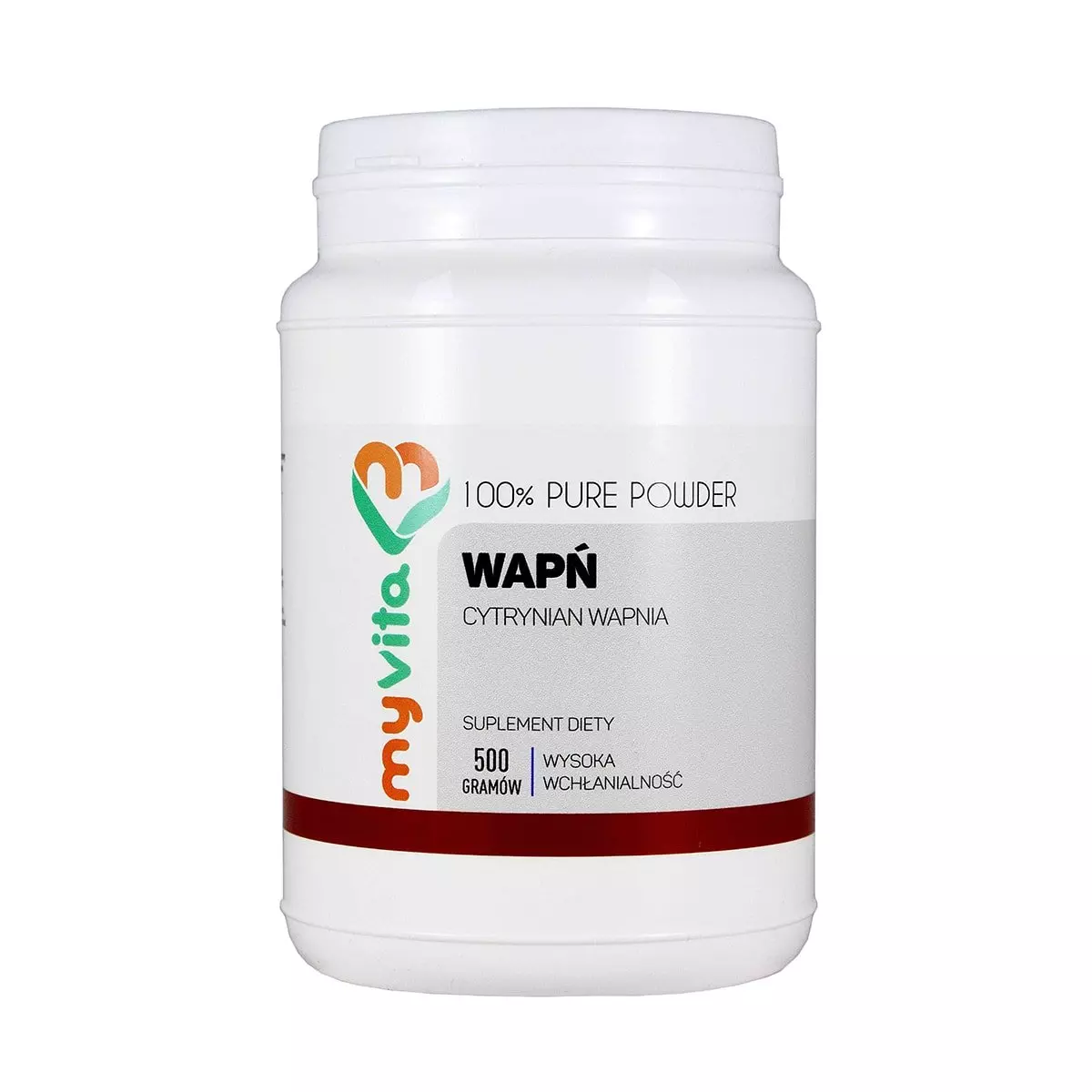 Cytrynian Wapnia 100% Czysty Proszek 500 g Wapń MyVita Cytrynian Wapnia 100% Czysty Proszek 500 g Wapń MyVita