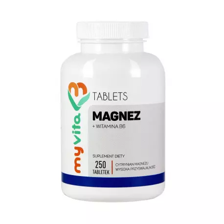 Magnez i Witamina B6 (250 tab) Cytrynian Magnezu MyVita